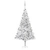 vidaXL Artificial Pre-lit Christmas Tree with Ball Set Silver 94.5" PET