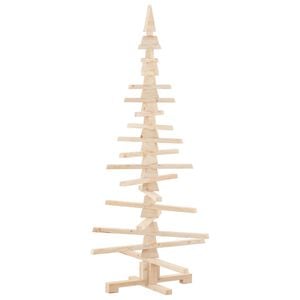 vidaXL Wooden Christmas Tree Natural Wood Solid Pine Wood 59.1 in