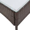 vidaXL Sofa Set Brown PE Rattan, Powder-Coated Steel, Glass 4 Piece