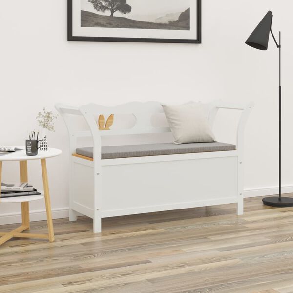 vidaXL Bench White Solid Fir Wood 42.1 x 17.7 x 29.7 in Bench