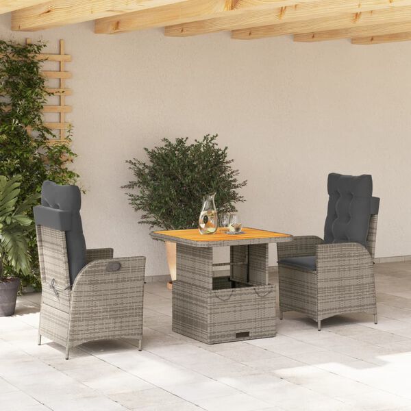 vidaXL Garden Dining Set Grey and Brown