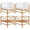 vidaXL Corner Sofas 2 pcs with Cream Cushions Solid Teak Wood