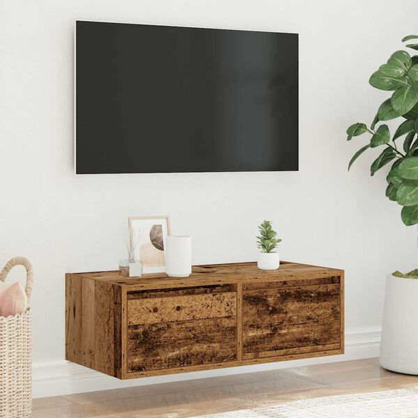 vidaXL TV Cabinet Old wood Engineered wood 29.5 in x 14.0 in x 9.8 in