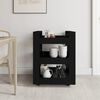 vidaXL Kitchen Trolley Black 23.6x17.7x31.5" Engineered Wood