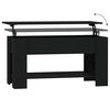 vidaXL Coffee Table Black Engineered Wood Medium Height-Adjustable