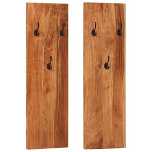 vidaXL Coat Rack Natural wood Solid acacia wood, powder-coated steel