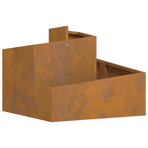 vidaXL Garden Planter Brown 23.62 x 23.62 x 19.69 in Weathering Steel