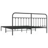 vidaXL Bed Frame Black Powder-Coated Steel Double Industrial Bed Frame