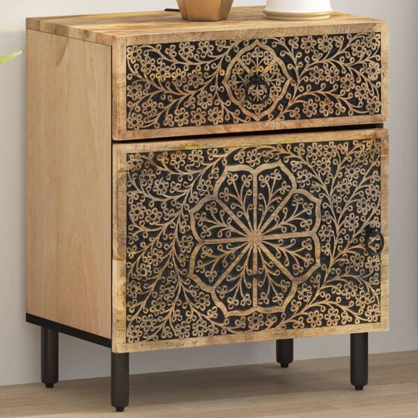 vidaXL Bedside Cabinet Natural wood Solid mango wood, engineered wood, iron