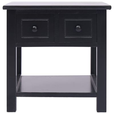 vidaXL Side Table Black 15.7"x15.7"x15.7" Paulownia Wood