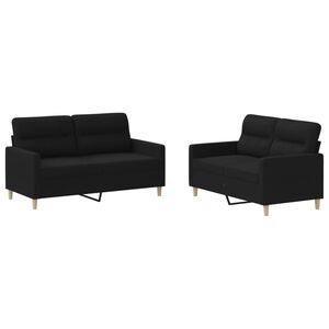 vidaXL Sofa Set Black Fabric (100% polyester), metal, textilene, plywood