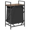 vidaXL Laundry Basket 1 Compartment with Shelf Smoked Oak
