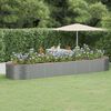 vidaXL Garden Raised Bed Grey Powder-coated steel 200.8 x 55.1 x 26.8 in