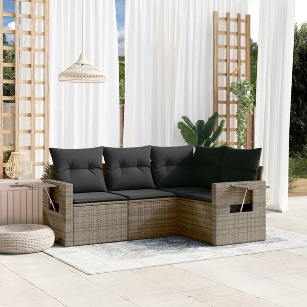 vidaXL Garden Sofa Set Grey