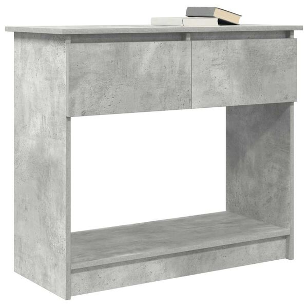 vidaXL Console Table Concrete gray Engineered wood Medium Console Table