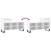 vidaXL Shoe Cabinet White Engineered Wood, Metal Large Shoe Cabinet