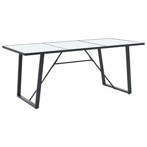 vidaXL Dining Table White with marble pattern, Black