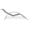 vidaXL Sun Lounger Taupe Textilene, Aluminum, Steel Standard