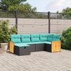 vidaXL 7 Piece Patio Sofa Set with Cushions Gray Poly Rattan