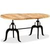 vidaXL Dining Table Natural Mango Wood Solid Mango Wood, Steel