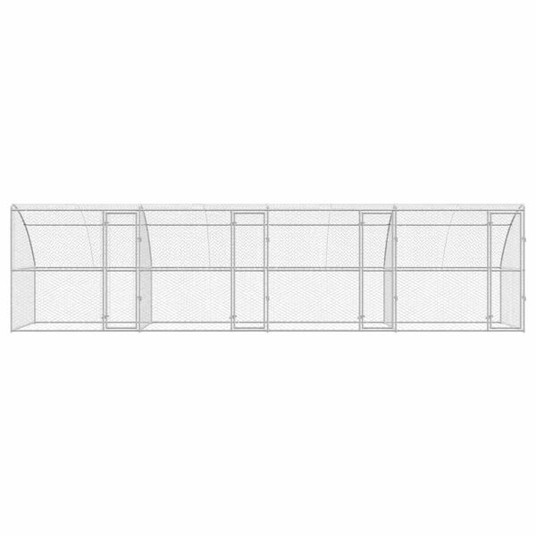 vidaXL Dog Kennel 4 pcs Silver 26.25 x 6.56 x 6.56 ft Galvanised steel