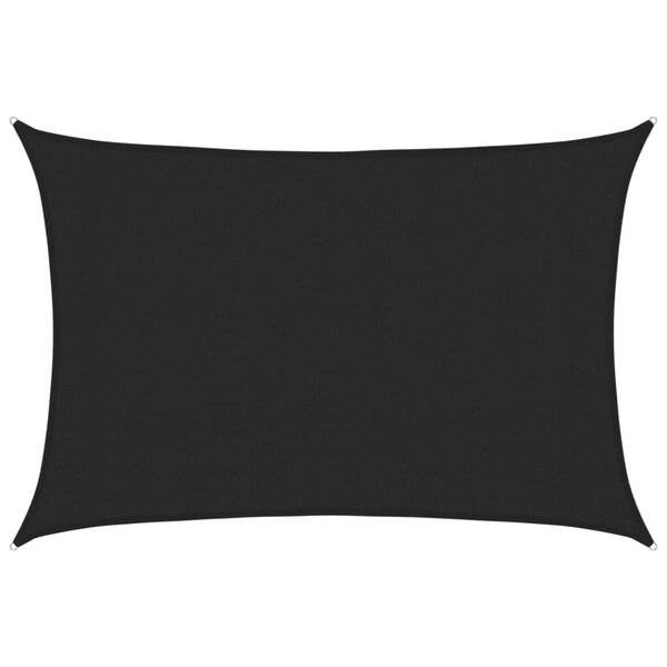 vidaXL Sunshade Sail 0.524 oz/ft&sup2; Black 9.8&lsquo;x13.1&lsquo; HDPE