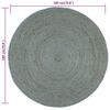 vidaXL Area Rug Olive Green Jute 70.9 in diameter Durable Area Rug