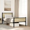 vidaXL Bed Frame Sonoma Oak Steel, Engineered Wood Twin Bed Frame