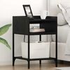 vidaXL Bedside Cabinet with Shelf Black Oak 15.75 x 15.75 x 24.02 in