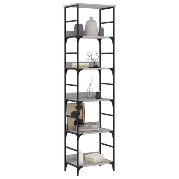 vidaXL Bookshelf Grey sonoma Engineered wood Tall Bookshelf
