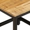 vidaXL Nesting Side Table Natural wood, black Solid mango wood, iron