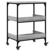 vidaXL Kitchen Trolley Gray Sonoma 23.6"x16.1"x31.7" Engineered Wood