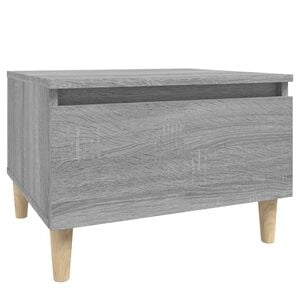 vidaXL Side Table Grey Sonoma Engineered wood, Solid eucalyptus wood