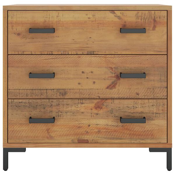 vidaXL Chest Of Drawers Natural Pine Solid pinewood, engineered wood, metal