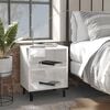 vidaXL Bed Cabinet Set of 2 High gloss white Engineered wood, metal