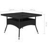 vidaXL Dining Set Black Poly rattan Large Removable Covers