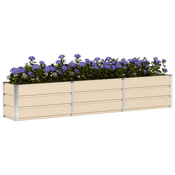 vidaXL Planter Ivory 94.49 x 15.75 x 17.72 in Steel