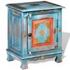 vidaXL Nightstand Blue Solid Mango Wood Bedside Table Rectangular