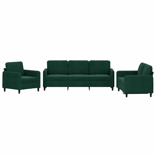 vidaXL Sofa Set Dark Green Velvet, Metal Large Seats Many Sofa Set