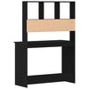 vidaXL Desk with Shelves Black Oak 40.2x17.7x58.3" Engineered Wood