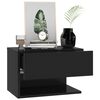 vidaXL Wall-mounted Bedside Cabinet Black Engineered wood Compact