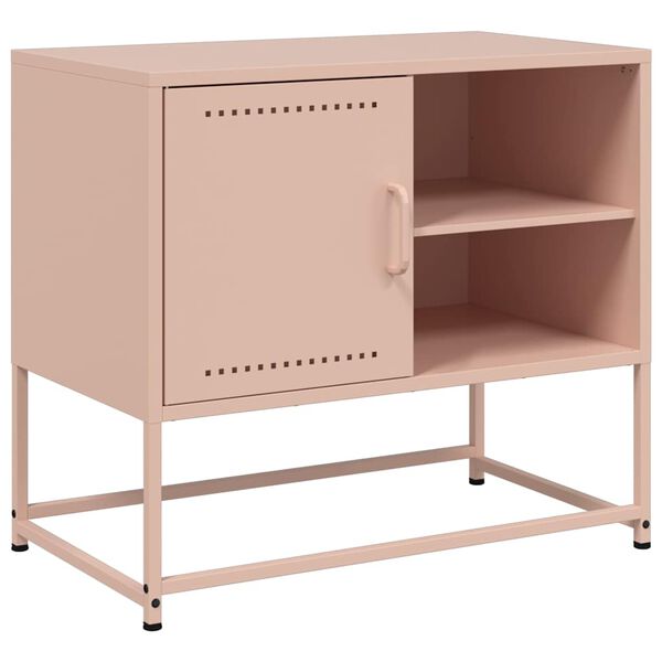 vidaXL TV Cabinet Pink Steel Standard TV Cabinet Rectangular