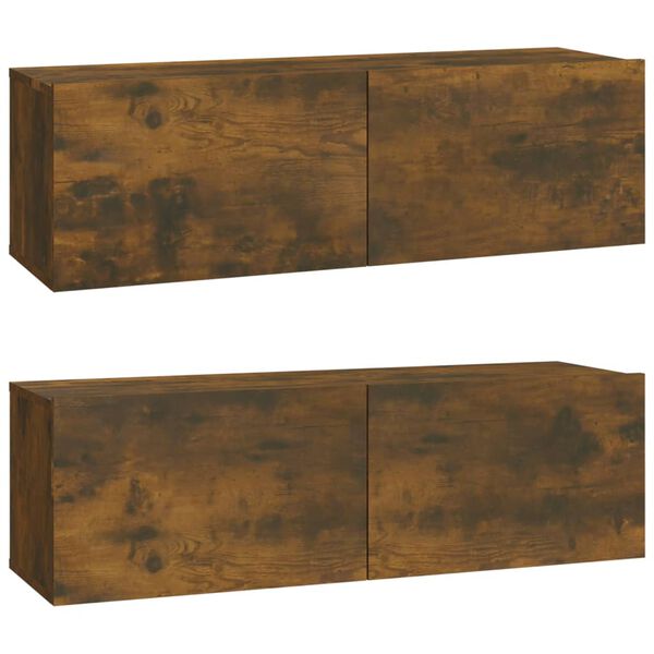vidaXL TV Cabinet Set Set of 4 Smoked oak Engineered wood Medium