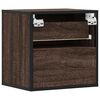 vidaXL Wall-mounted Bedside Cabinet Set of 2 Brown Oak