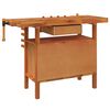 vidaXL Workbench with Drawer and Vices 48.8x20.5x32.7" Solid Wood Acacia