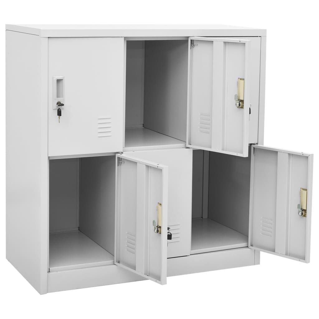 vidaXL Locker Cabinet Set of 5 Light grey Steel Medium Locker Cabinet