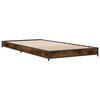vidaXL Bed Frame Smoked Oak Engineered Wood, Steel Small Single Durable
