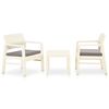 vidaXL Garden Lounge Set White Plastic, Fabric (55% cotton, 45% polyester)