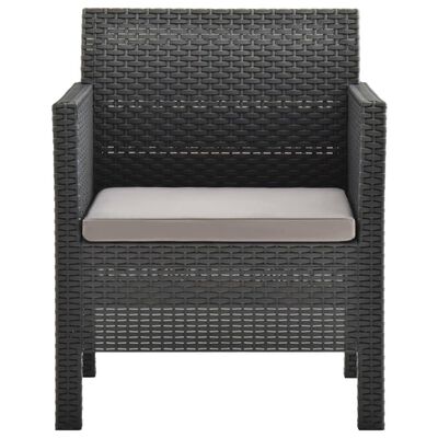 vidaXL 4 Piece Patio Lounge Set with Cushions PP Rattan Anthracite