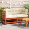 vidaXL Garden Sofa Wax brown Solid pine wood 27.6 x 27.6 x 26.4 in